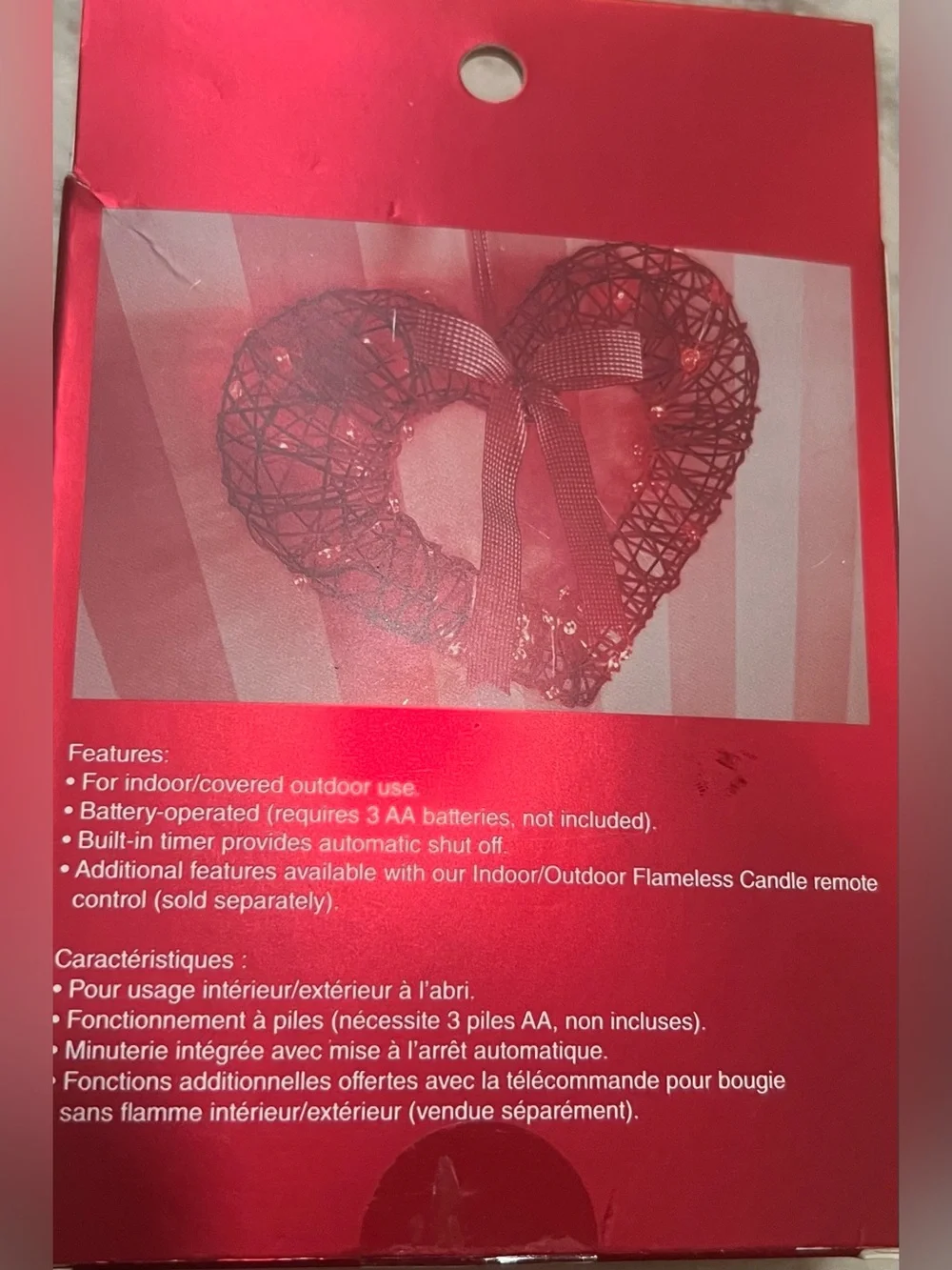 Pier One Glimmer Strings LED Lights Red Hearts New Discontinued 10ft.